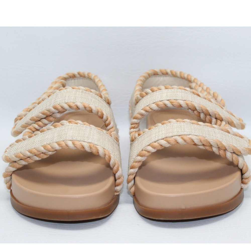Copper Key Womens Linen Rope Trim Platform Sandals Beige Tan Strappy‎ 9.5M